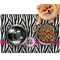 Zebra Print Dog Food Mat - Small w/ Monogram
