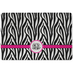 Zebra Print Dog Food Mat w/ Monogram