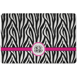 Zebra Print Dog Food Mat w/ Monogram