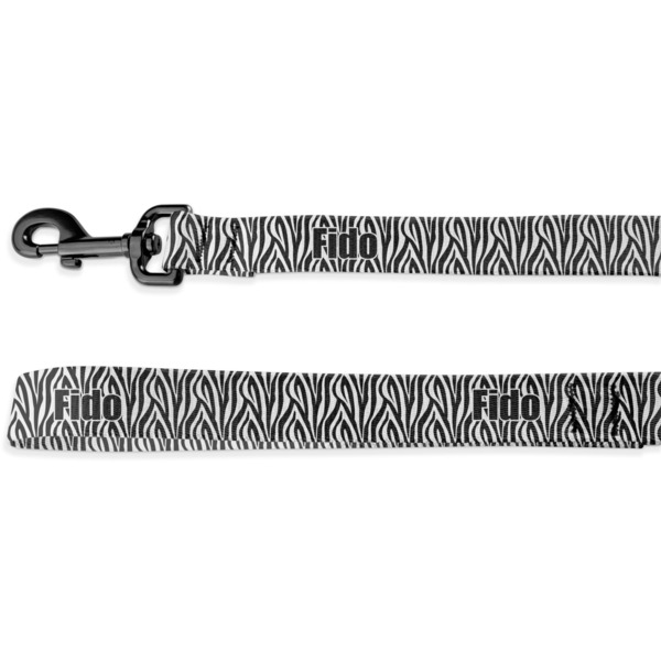 Custom Zebra Print Deluxe Dog Leash - 4 ft (Personalized)
