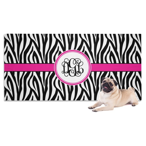 Custom Zebra Print Dog Towel (Personalized)