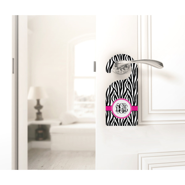 Zebra Print Door Hanger - LIFESTYLE