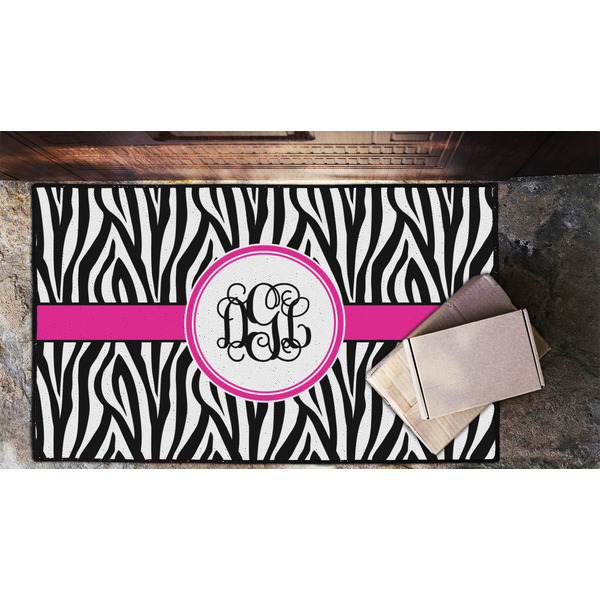Zebra Print Door Mat - LIFESTYLE (Lrg)