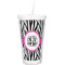 Zebra Print Double Wall Tumbler with Straw (Personalized)