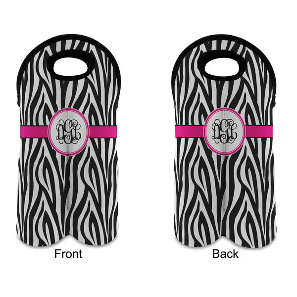 Zebra Print Double Wine Tote - APPROVAL (new)