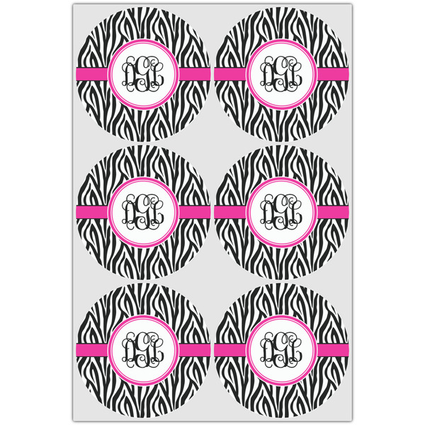 Zebra Print Drink Topper - Large - Set of 6
