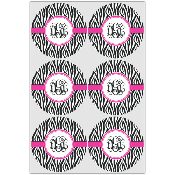 Zebra Print Drink Topper - XLarge - Set of 6