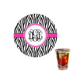 Zebra Print Printed Drink Topper - 1.5" (Personalized)