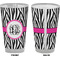 Zebra Print Pint Glass - Full Color - Front & Back Views