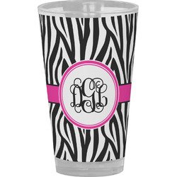 Zebra Print Pint Glass - Full Color (Personalized)