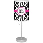 Zebra Print 7" Drum Lamp with Shade Linen (Personalized)