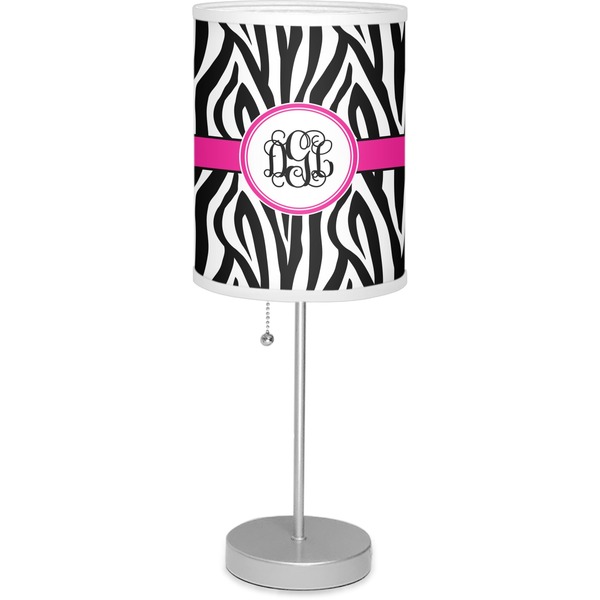 Custom Zebra Print 7" Drum Lamp with Shade Linen (Personalized)