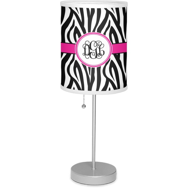 Custom Zebra Print Lamp with Drum Shade (Personalized)