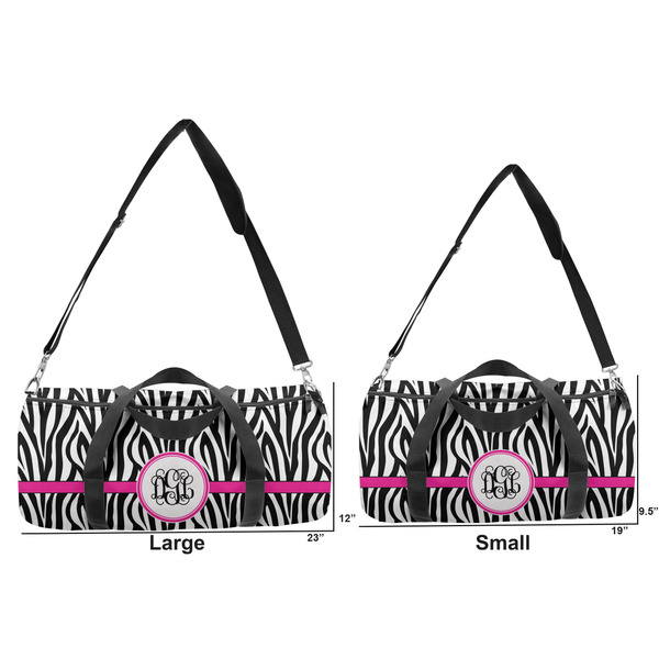 Zebra Print Duffle Bag Small and Large