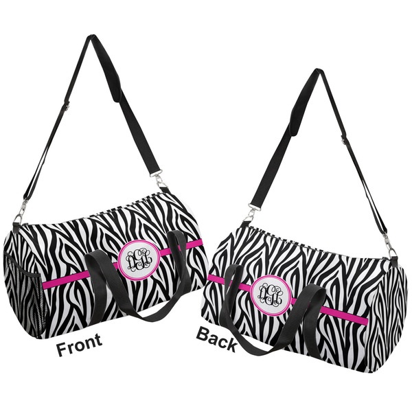 Zebra Print Duffle bag small front and back sides