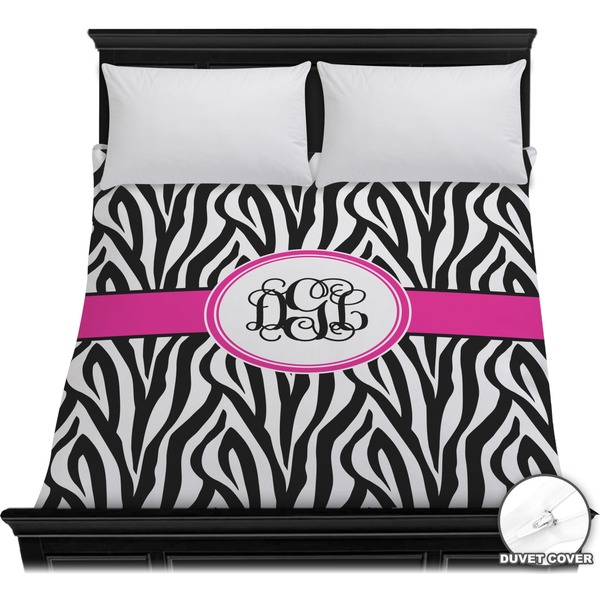 Custom Zebra Print Duvet Cover - Full / Queen (Personalized)