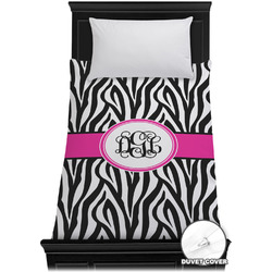 Zebra Print Duvet Cover - Twin XL (Personalized)