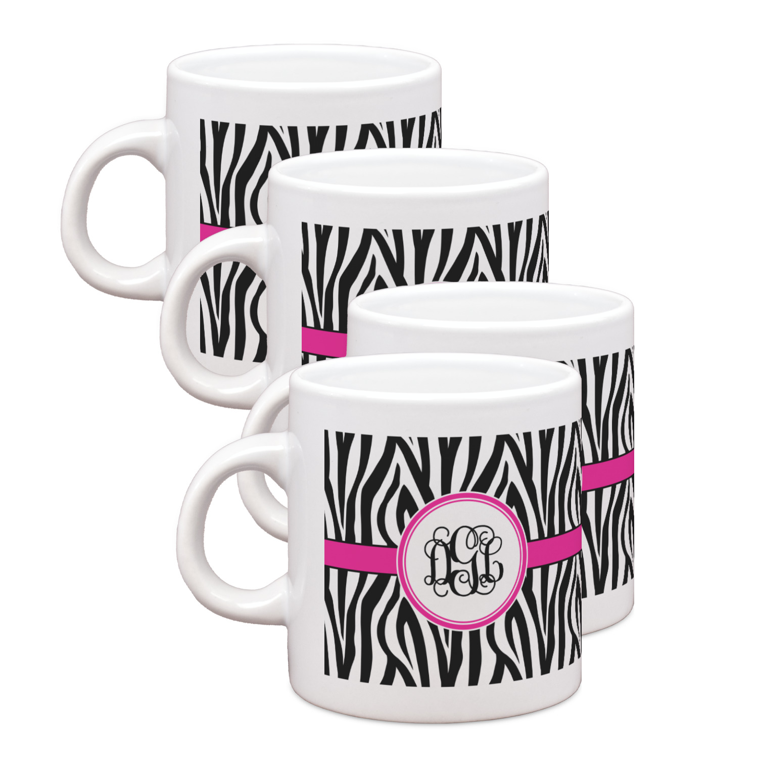 Zebra Print Single Shot Espresso Cups Set of 4 (Personalized