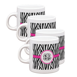 Zebra Print Single Shot Espresso Cups - Set of 4 (Personalized)