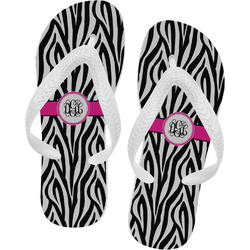 Zebra Print Flip Flops (Personalized)