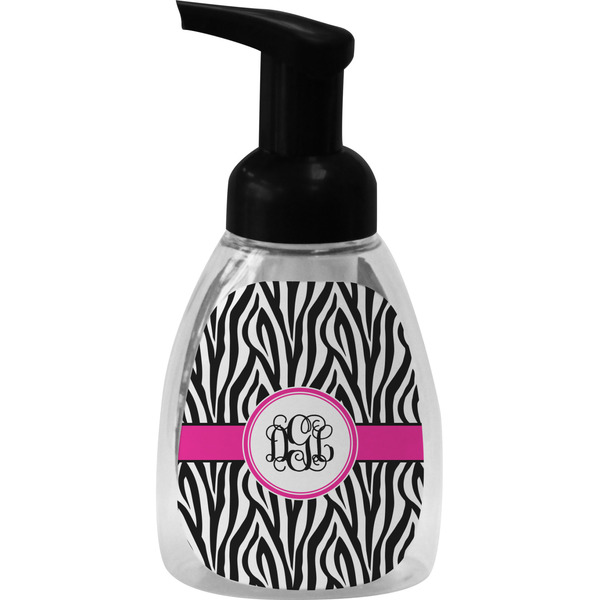 Custom Zebra Print Foam Soap Bottle - Black (Personalized)