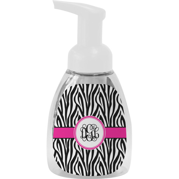 Custom Zebra Print Foam Soap Bottle - White (Personalized)