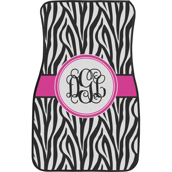 Zebra Print Custom Car Floor Mats (Front Seat)