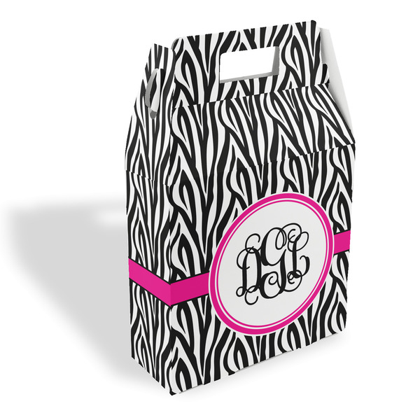 Custom Zebra Print Gable Favor Box (Personalized)