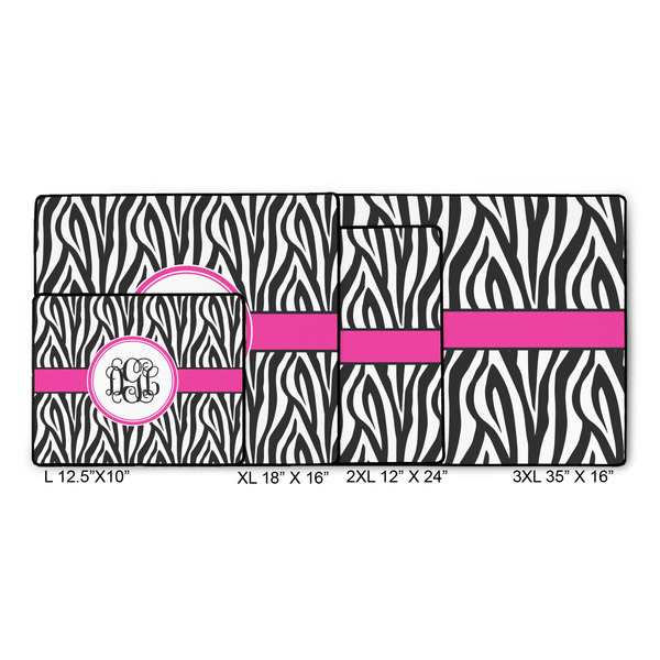 Zebra Print Gaming Mats - SIZE CHART