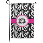 Zebra Print Small Garden Flag - Double Sided w/ Monograms
