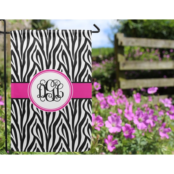 Zebra Print Garden Flag - Outside In Flowers