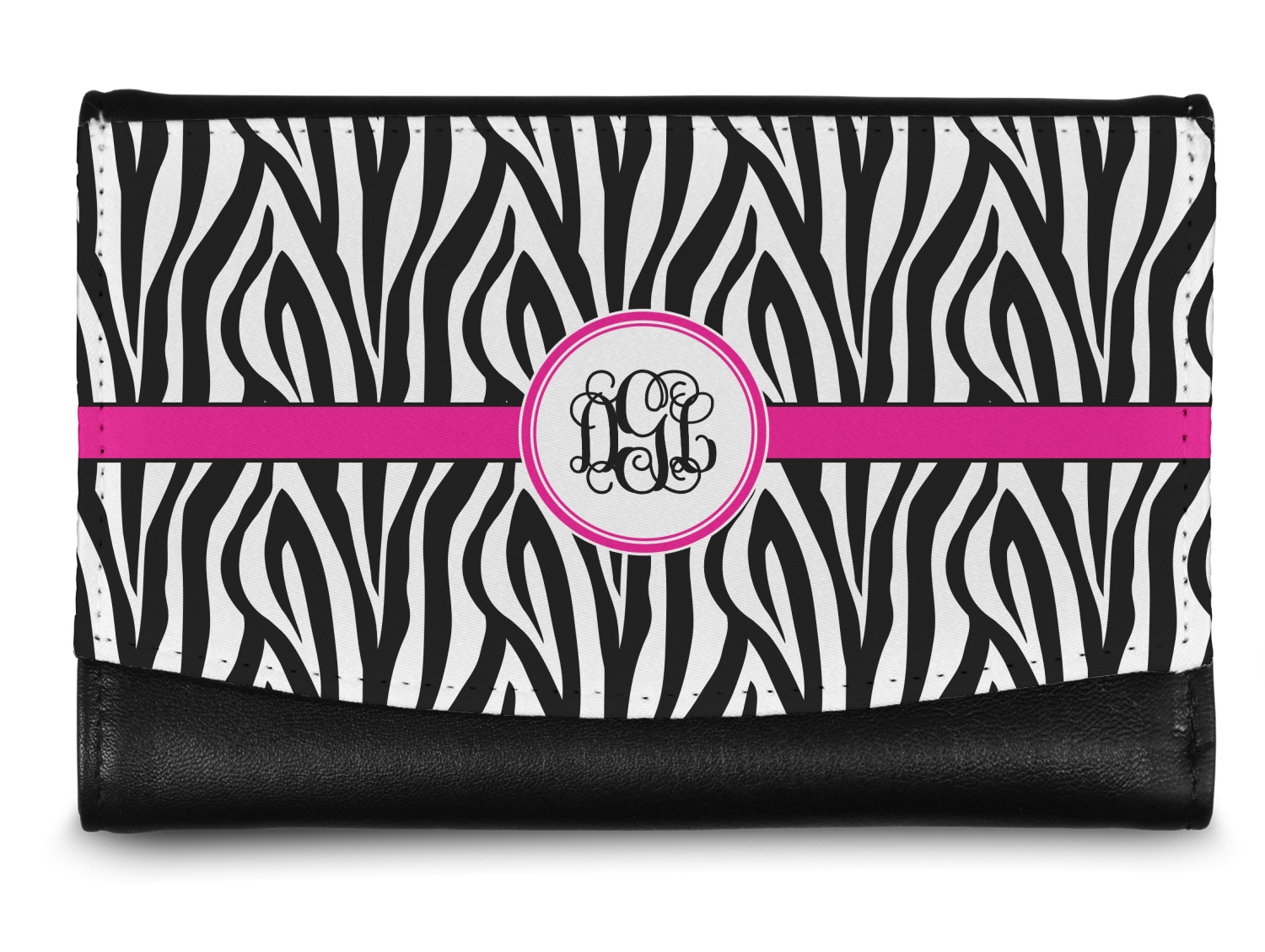 Custom Zebra Print Genuine Leather Women's Wallet - Small