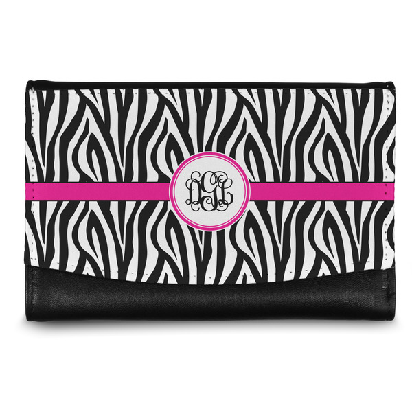 Custom Zebra Print Genuine Leather Women's Wallet - Small
