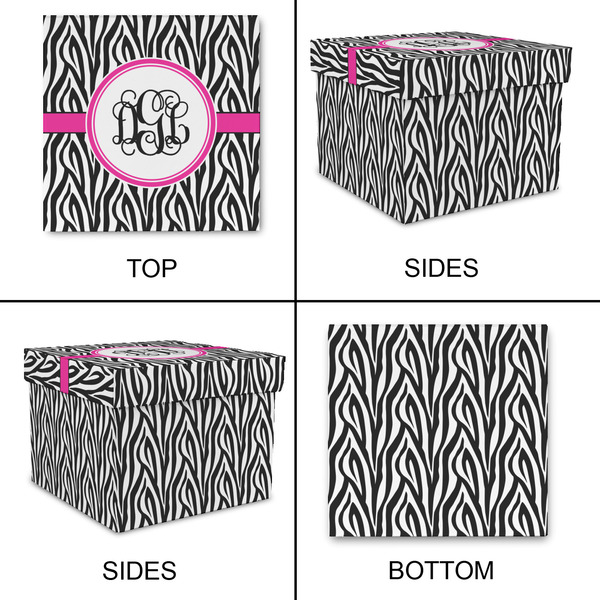 Zebra Print Gift Boxes with Lid - Canvas Wrapped - Large - Approval