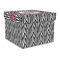 Zebra Print Gift Boxes with Lid - Canvas Wrapped - Large - Front/Main