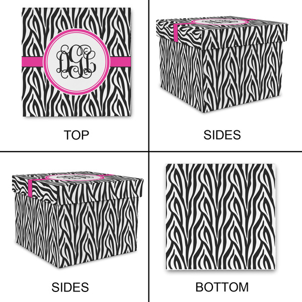 Zebra Print Gift Boxes with Lid - Canvas Wrapped - Medium - Approval