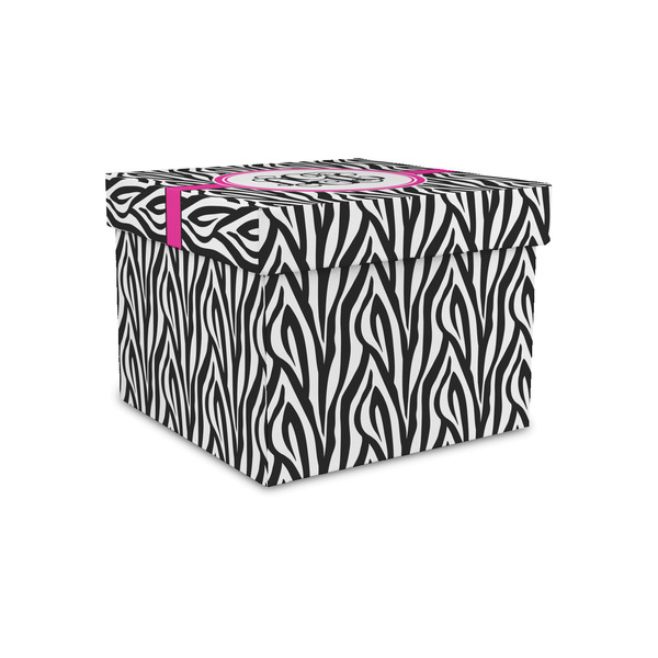 Custom Zebra Print Gift Box with Lid - Canvas Wrapped - Small (Personalized)