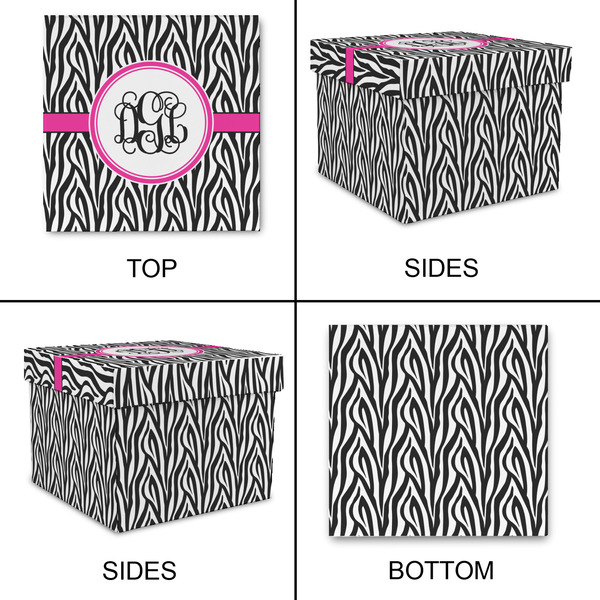 Zebra Print Gift Boxes with Lid - Canvas Wrapped - X-Large - Approval