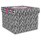 Zebra Print Gift Boxes with Lid - Canvas Wrapped - X-Large - Front/Main