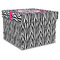 Zebra Print Gift Boxes with Lid - Canvas Wrapped - XX-Large - Front/Main
