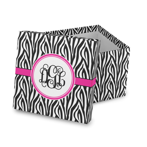 Custom Zebra Print Gift Box with Lid - Canvas Wrapped (Personalized)