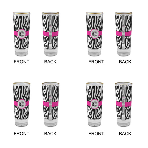 Zebra Print Glass Shot Glass - 2 oz - Set of 4 - APPROVAL