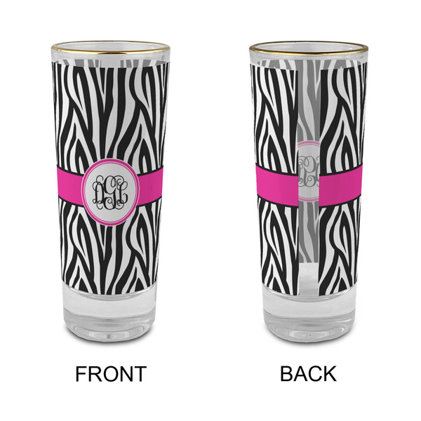 Zebra Print Glass Shot Glass - 2 oz - Single - APPROVAL
