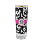 Zebra Print 2 oz Shot Glass -  Glass with Gold Rim - Set of 4 (Personalized)