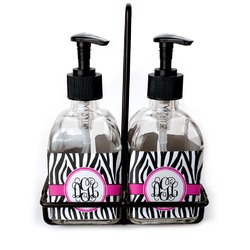 Zebra Print Glass Soap & Lotion Bottles (Personalized)