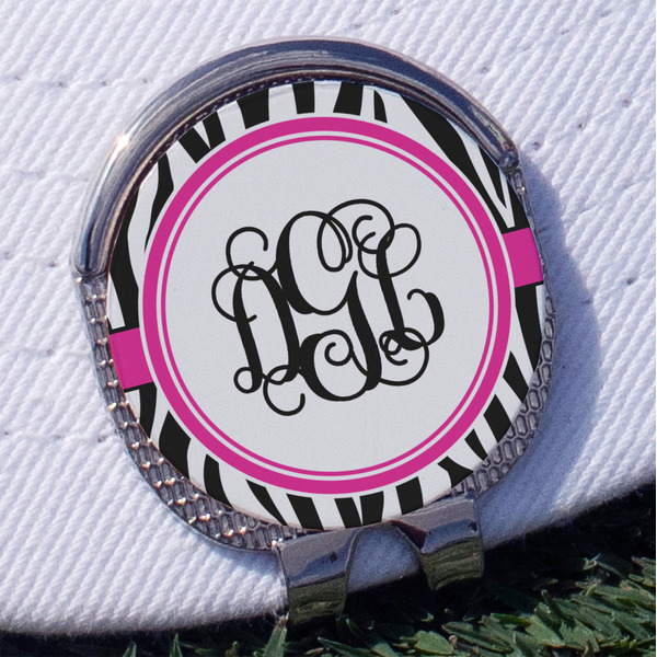 Custom Zebra Print Golf Ball Marker - Hat Clip