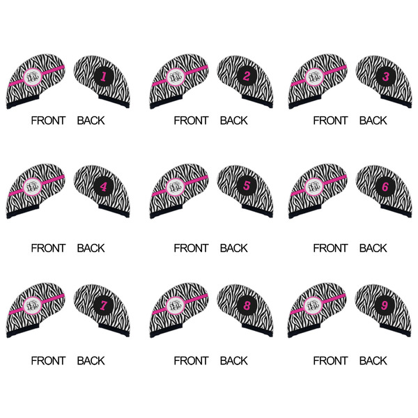 Zebra Print Golf Club Covers - APPROVAL (set of 9)