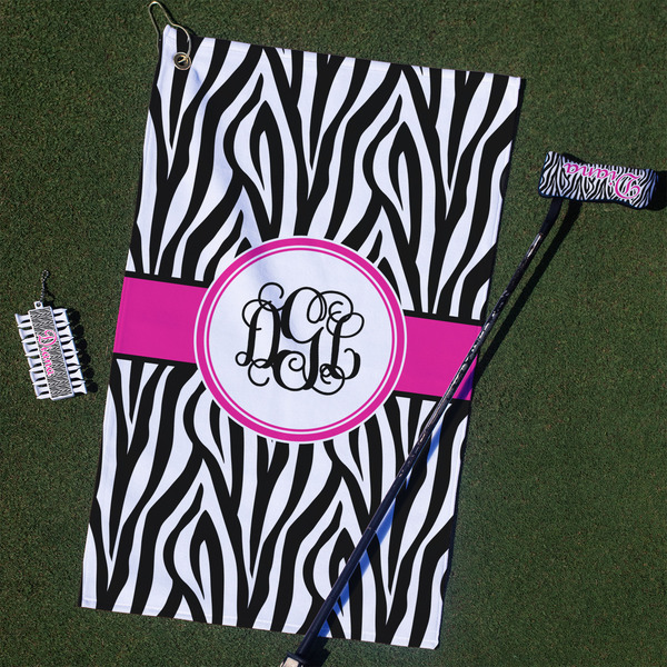 Custom Zebra Print Golf Towel Gift Set (Personalized)