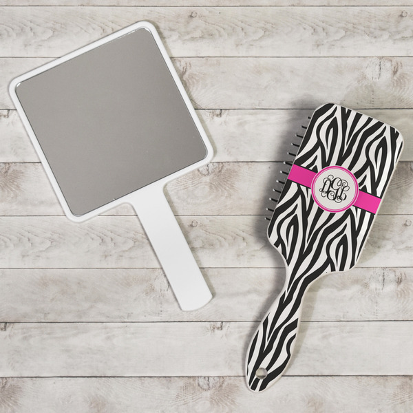 Zebra Print Hair Brush - In Context