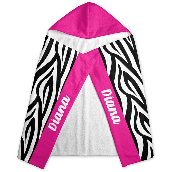 Zebra Print Hooded Towel - Folded